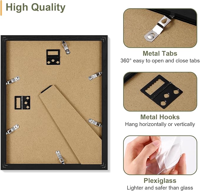 Vittanly 8.5x11 Collage Picture Frame, Displays 2Pcs 5x7 Pictures - Image 6