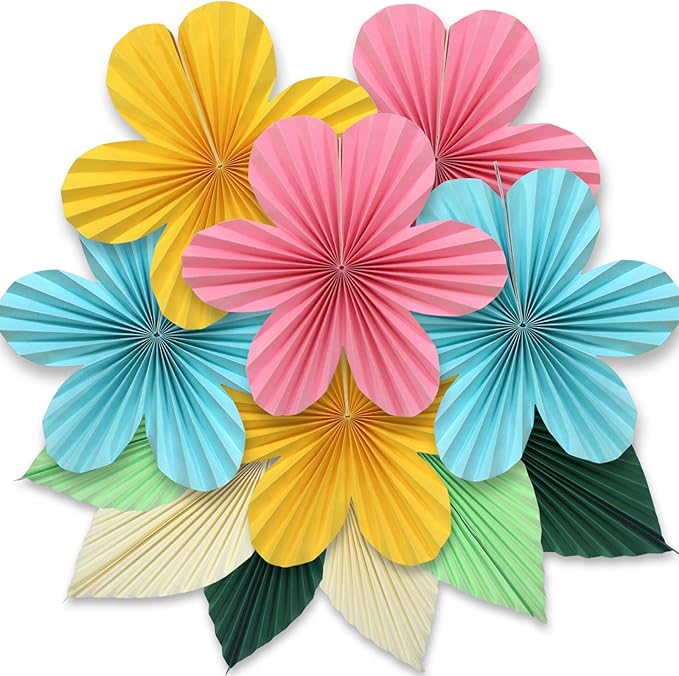 ADLKGG Paper Flowers Leaves Fan Party Decorations, Hanging Flower Wall Backdrop by ADLKGG