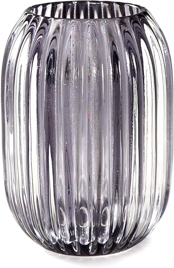 Serene Spaces Living Smoke Grey Optical Glass Votive Holder, Measures 5" Tall by SereneSpacesLiving