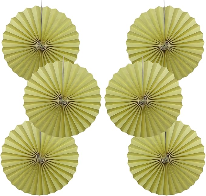 BARTHEW Yellow Hanging Paper Fans, Color Party Decorations, Bee Themed by BARTHEW