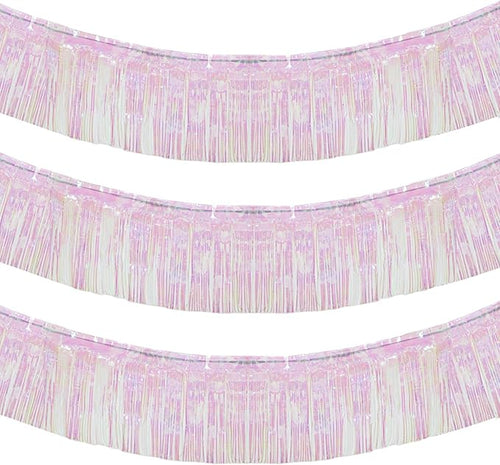 10 Feet by 15 Inch Iridescent White Foil Fringe Garland by Blukey