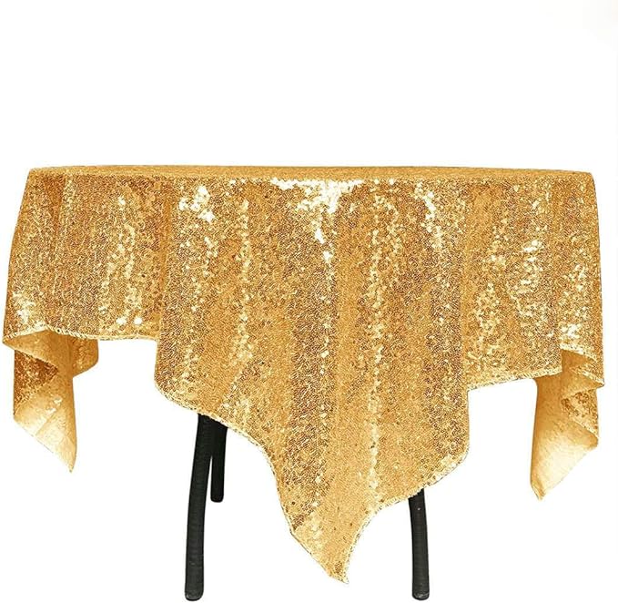 ShinyBeauty Sequin Tablecloth-Gold Sequin Table Overlay and Sequin by ShinyBeauty