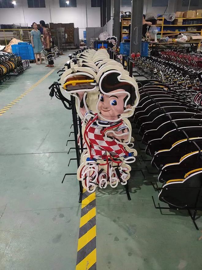 Neon Signs for Wall Decor Compatible For Bob's Big Boy Restaurant Burger Sign - Image 5