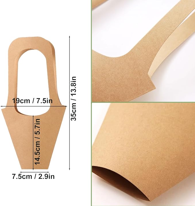 50 pc Kraft Paper Flower Bags - Image 7