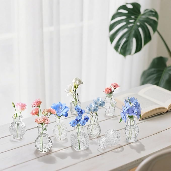 Tebery 20 Pack Glass Bud Vases, Vintage Mini Glass Vase Set Bulk - Image 6