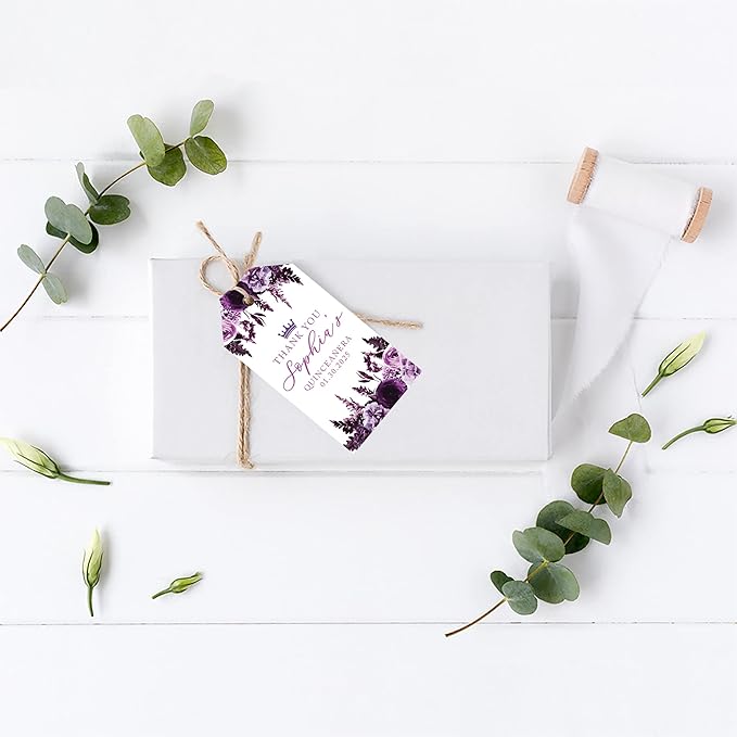 Andaz Press 40-Pack Personalized Quinceañera Favor Tags - Image 3