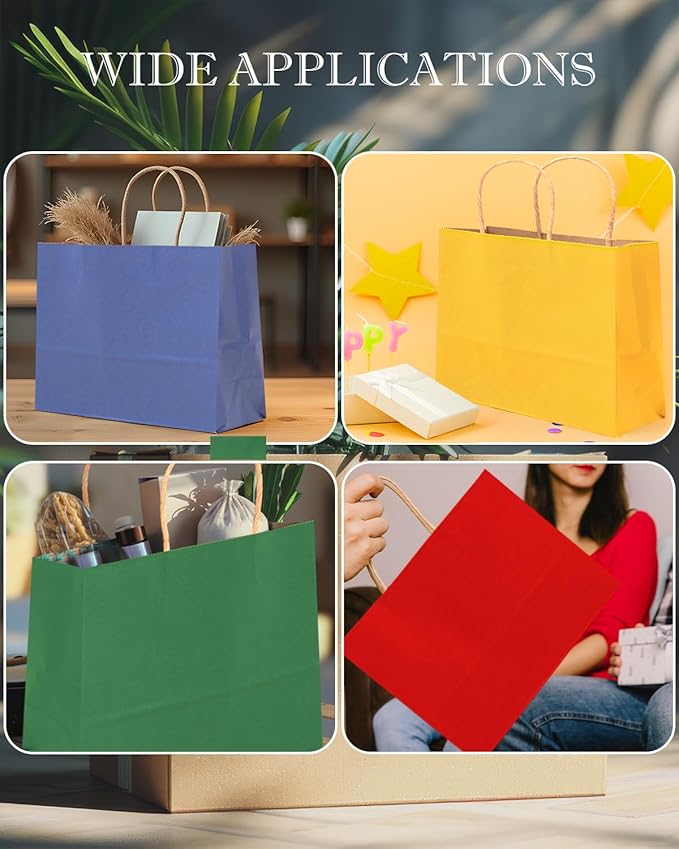 qiqee 100Pcs Wide Large Paper Gift Bags - Image 6
