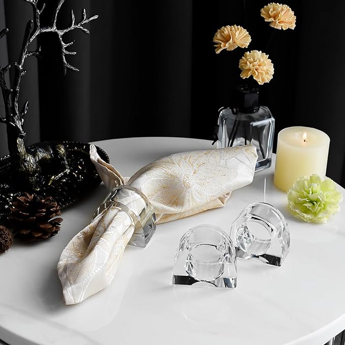 Crystal Napkin Rings, Elegant Dining Table Holders - Image 4