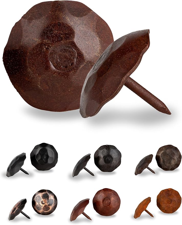 50 Pack 1.25" Round Head Iron Clavos Decorative Nails – Sealed Rusted – by BorderlandRusticHardware