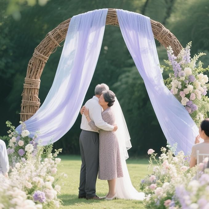 VOK Lavender Wedding Arch Draping Fabric Chiffon Fabric, 29in x 18Ft Sheer - Image 2