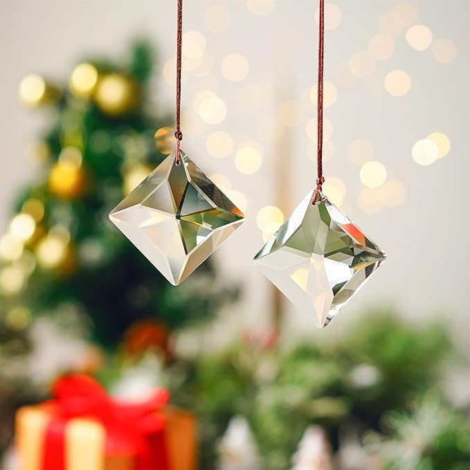 HDCRYSTALGIFTS 2PCS 50mm Clear Crystal Sun Catcher Prisms, Hanging Suncatchers - Image 5