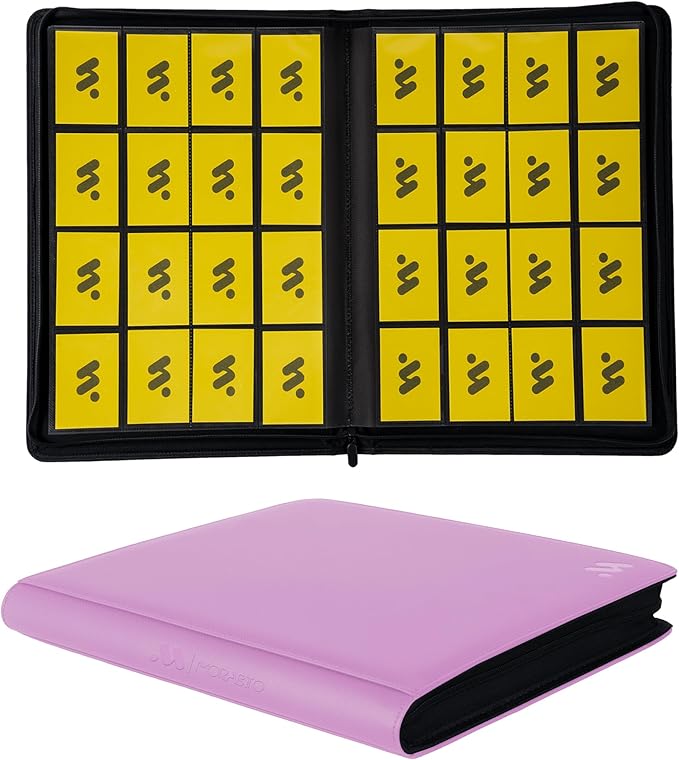 Premium 1000+ Pockets Card Binder, 16 Pockets Trading Card Binder Ringless Side by MORABTO