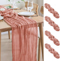 Asee'm 4pcs Cheesecloth Table Runner 120 Inches Dark Rose Boho Gauze Cheese by Aseem