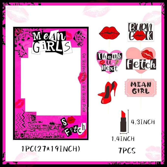 LaVenty Mean Girls Party Photo Booth Props Frame Mean Girls Party Decoration - Image 2