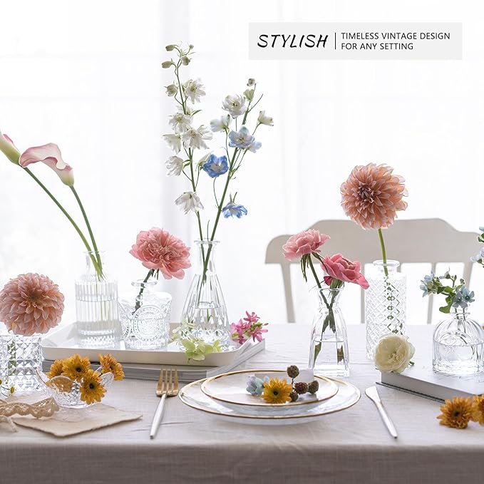 12pcs Glass Bud Vase Set, Small Clear Flower Vases - Image 5
