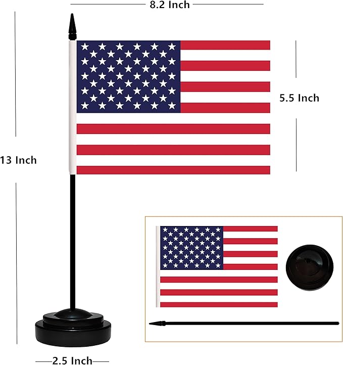 12 Pack USA Desk Flags Set, American US Small Mini Table Office Flags - Image 2