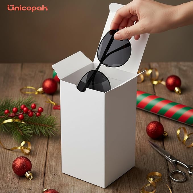 UnicoPak 10 Pack 3x3x6 Gift Boxes Bulk White Small Gift Boxes - Image 5