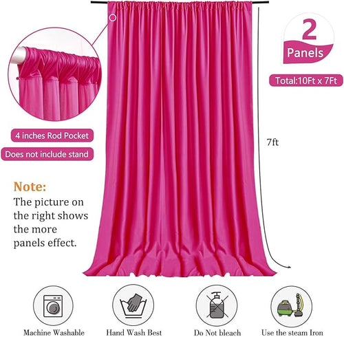 10 x 7 Feet Fuschia Backdrop Curtain - Image 2