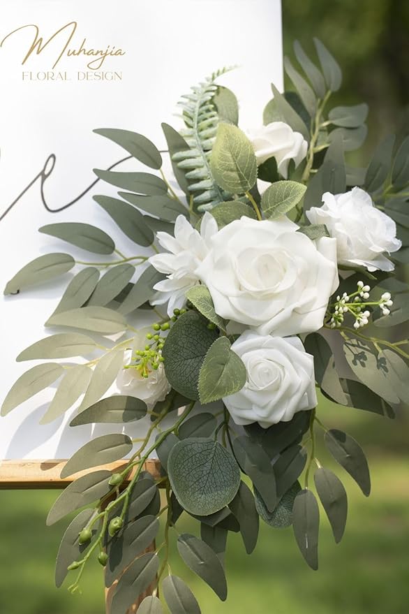 Wedding Sign Faux Flower Swag for Ceremony Party Reception Entrance Floral - Image 4