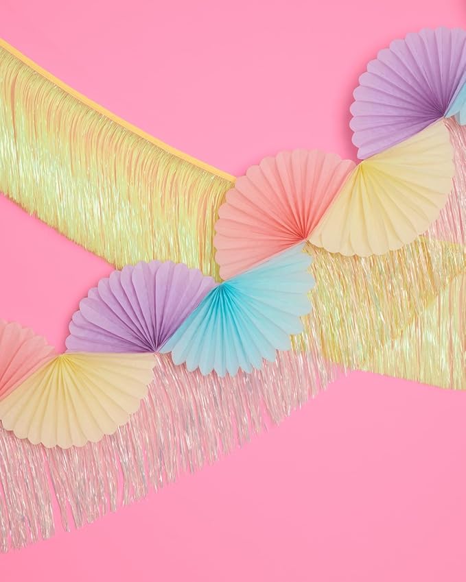 xo, Fetti Yellow Fringe Banner - 5 Ft. | Groovy Bachelorette Party Decorations - Image 5