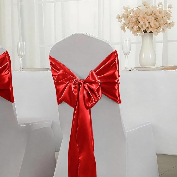 SHEJIZE 2 Pack Satin Red Table Runner 12x108 Inches Long, Bright Silky Smooth - Image 6