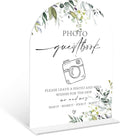 Greenery Photo Guestbook Sign, 6 x 8 Inch White Arch Acrylic Wedding Sign by Qoqxjodd