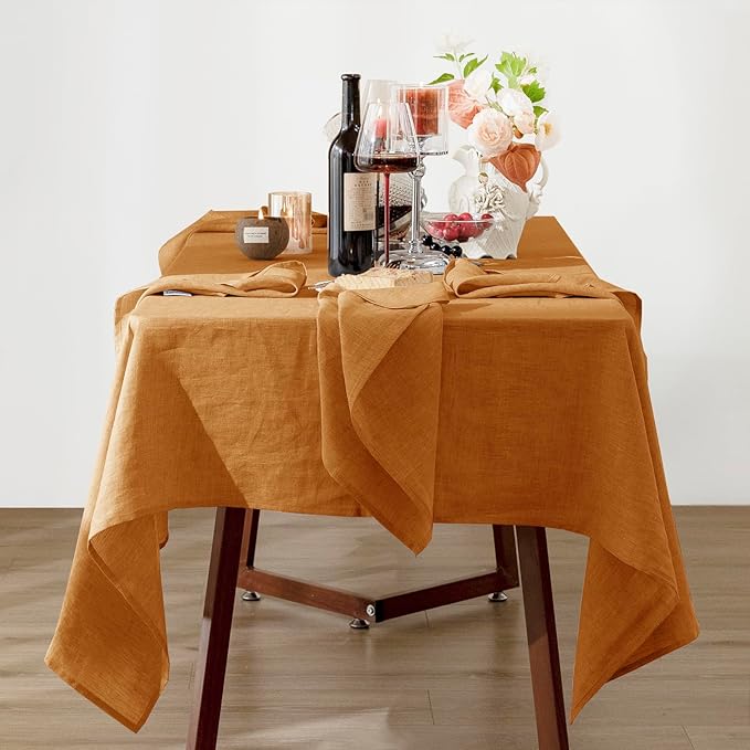 Talasily Linen Tablecloth 100% Pure Linen Table Cloth 60x108 Inches Rectangle - Image 5
