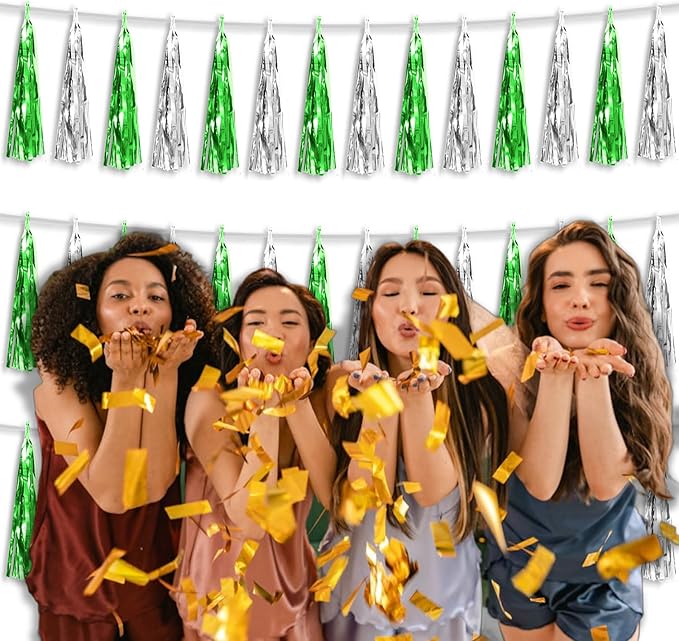 3P Metallic Fringe Tassel Banner Garland Foil Tinsel Streamer Wall Hanging - Image 6