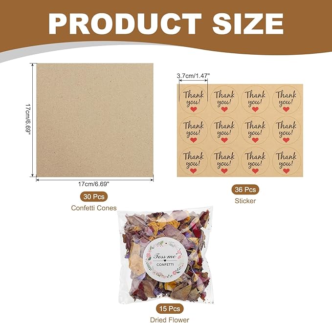 PATIKIL Dried Flower Confetti Cones - Image 2