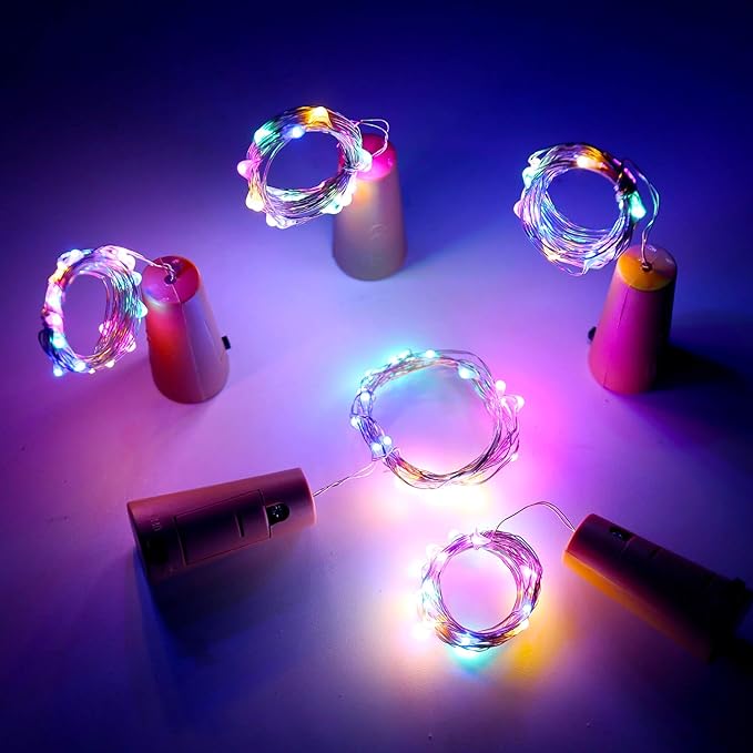 Aluan Wine Bottle Lights with Cork 10 Pack 20 LED Christmas Mini Fairy Lights - Image 3