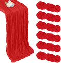 6 Pack Red Cheesecloth Fall Table Runner 10ft Boho Gauze Fabric Cheese Cloth by Pepmily