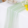 Snowkingdom Sage Green Table Runner, 10 FT Sheer Tulle Cheesecloth Gauze by Snowkingdom