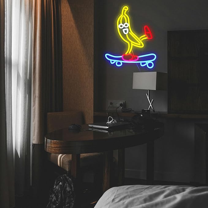 Skateboard Banana Neon Sign Cool Slide Banana LED Neon Light Dimmable Banana - Image 6