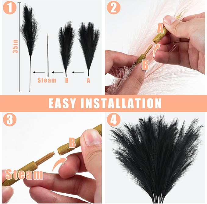 35" Faux Pampas Grass Decor - Image 4