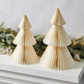 LampLust White Honeycomb Paper Trees, 2 Pack, 10 & 12 Inch, Winter Ornaments by LampLust