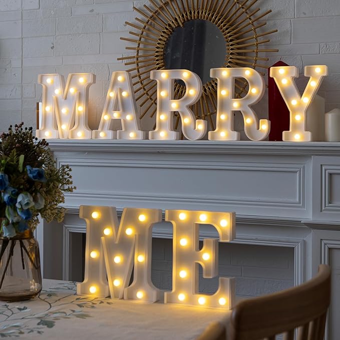 Marry Me Light Up Letters, Led Marry Me Sign - Image 3
