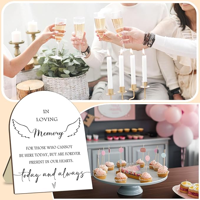 Memorial Table Sign for Bridal Shower, In Loving Memory Wooden Sign - Image 5