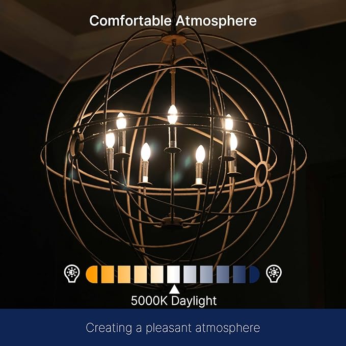 FLSNT Dimmable LED Candelabra Bulbs, 60W Equivalent LED Chandelier Light Bulbs - Image 6