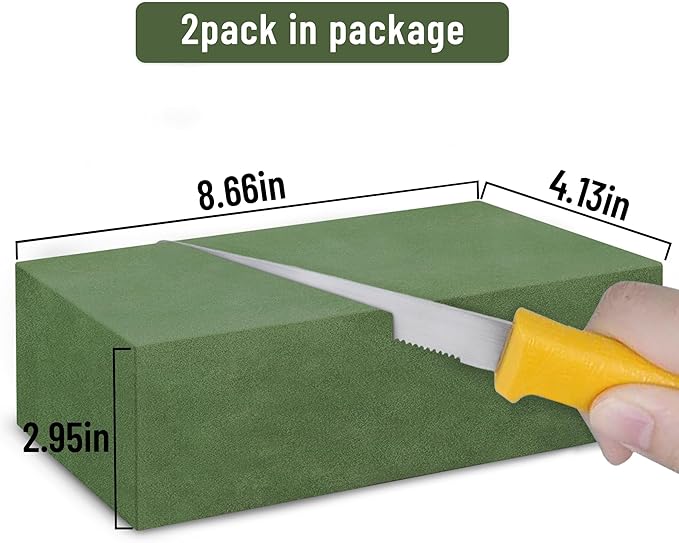 Max Shape Floral Foam Blocks Large 9 Inch, Pack 2 of Wet Floral Foam Bricks - Image 5