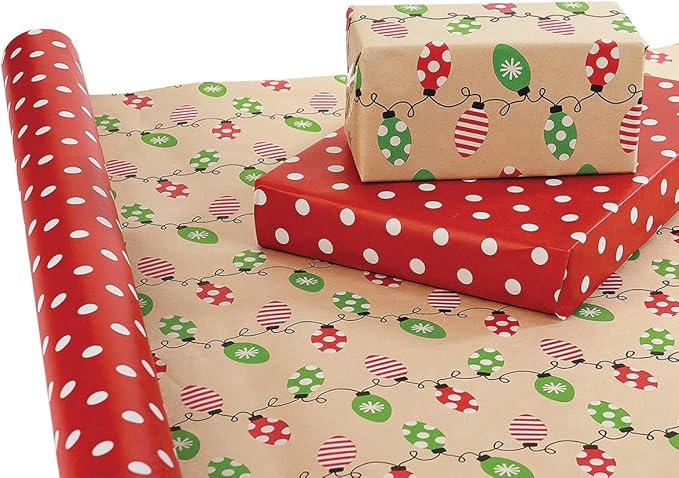 Current Kraft Light Bulb Double-Sided Rolled Christmas Wrapping Paper - Image 2
