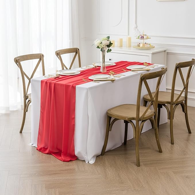 6Pack 9ft Chiffon Table Runner 14x108 Inch Sheer Romantic Table Runner - Image 7