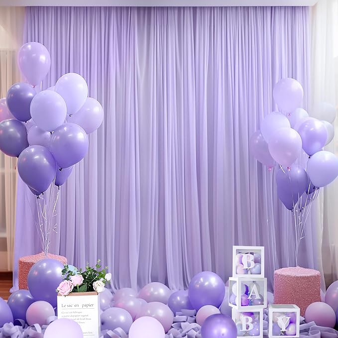10x10ft Purple Tulle Backdrop Curtain - Image 8