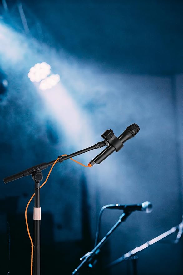 Mic Stand Floor with Boom Arm Microphone Stand with Heavy Weighted Base - Image 2