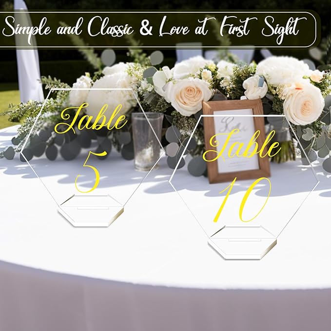 OurWarm Large Acrylic Wedding Table Numbers 1-20, Elegant Printed Calligraphy - Image 3