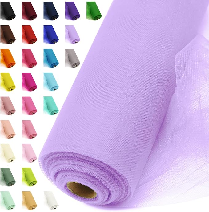 54" by 20 Yards Tulle Fabric Rolls Lavender Ribbon Tutu Spool Bolt by AblemeDeco