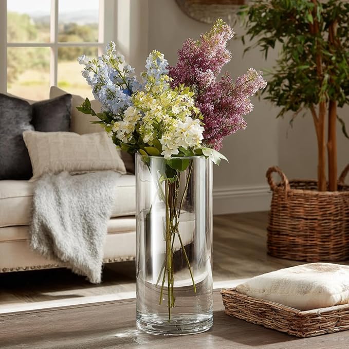 Glass Vase Cylindrical Vase for Tabletop Decoration, Candle Glass Vase - Image 4