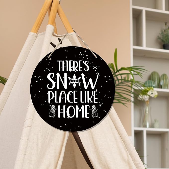 CGBHW Winter Wooden Sign, Snowy Holiday Hanging Sign Wall Decor - Image 5