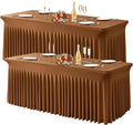 Wish Care 2 Pack Brown Spandex Table Clothes by WishCare