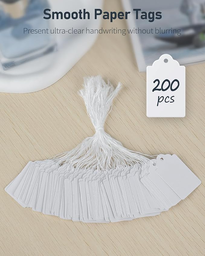 Uniclife 200 Pcs Price Tags 1.8 Inch Writable Price Labels White Price Display - Image 3