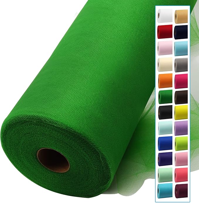 Emerald Green Tulle Fabric Rolls 54 Inch by 40 Yards Tulle Bolt Spool by IONTACH